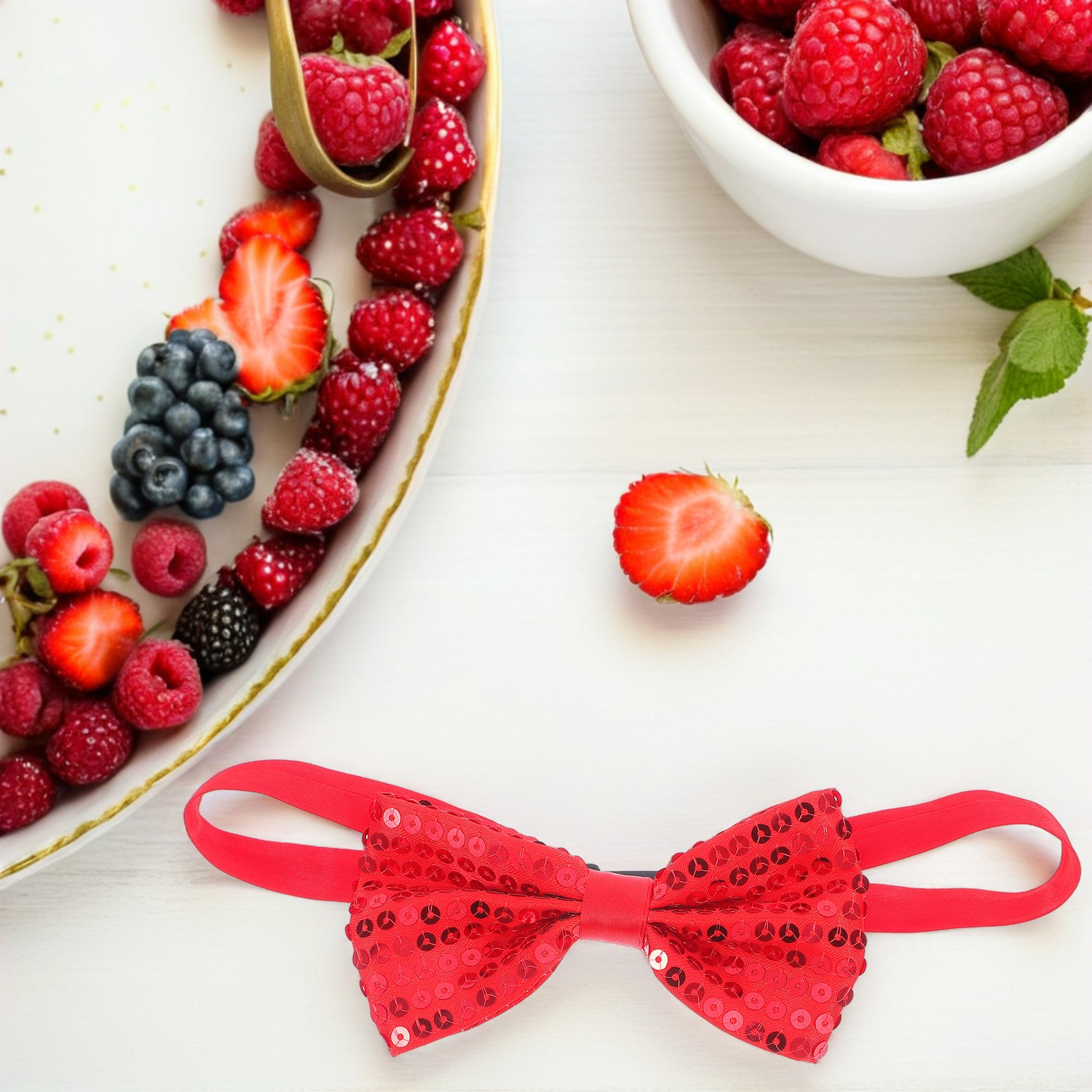 5Pcs Children Sparkly Sequin B - Bow Tie Pre Tied บทวิจารณ์และราคา