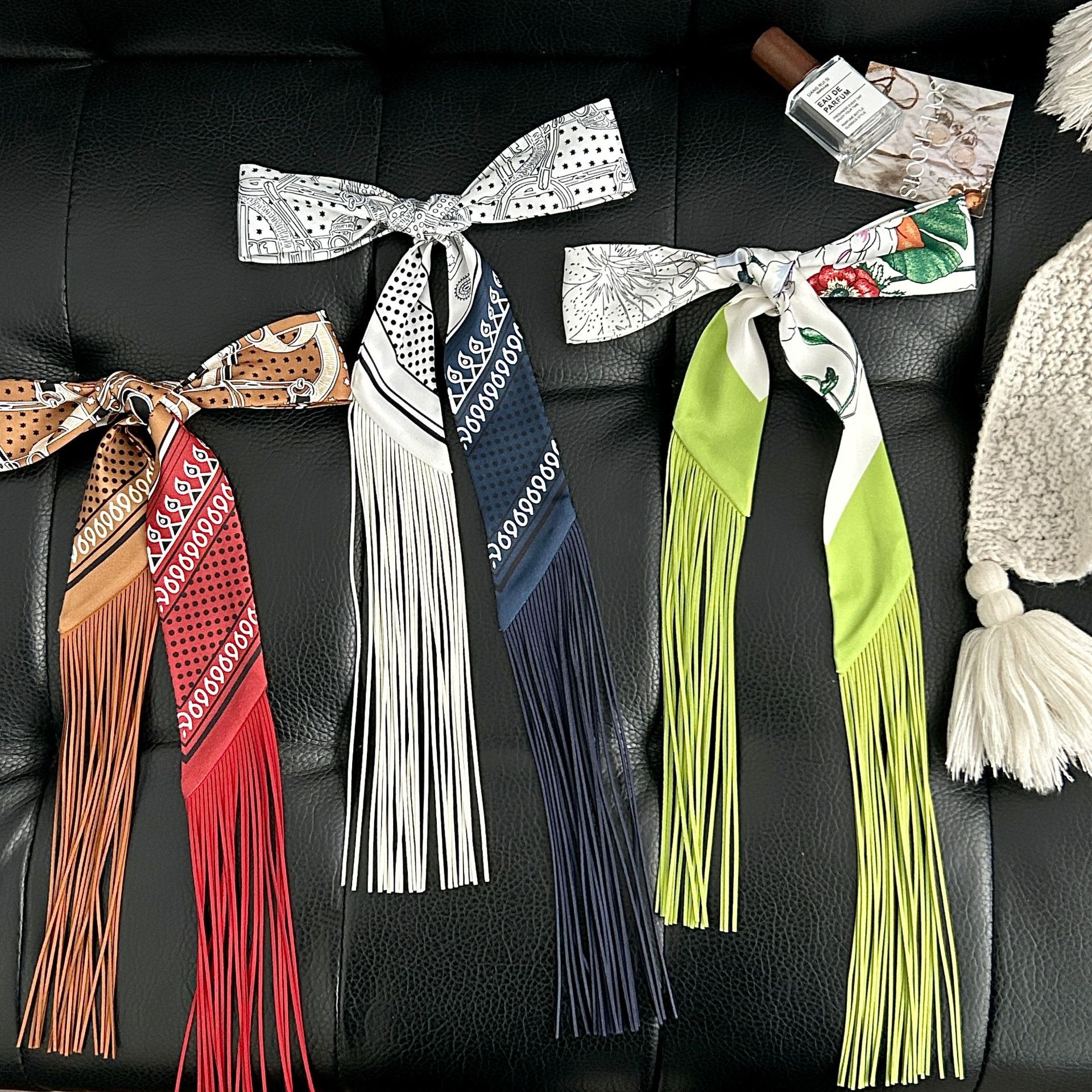 Luxury Tassel Skinny Scarf for - Face Scarf Mask บทวิจารณ์และราคา