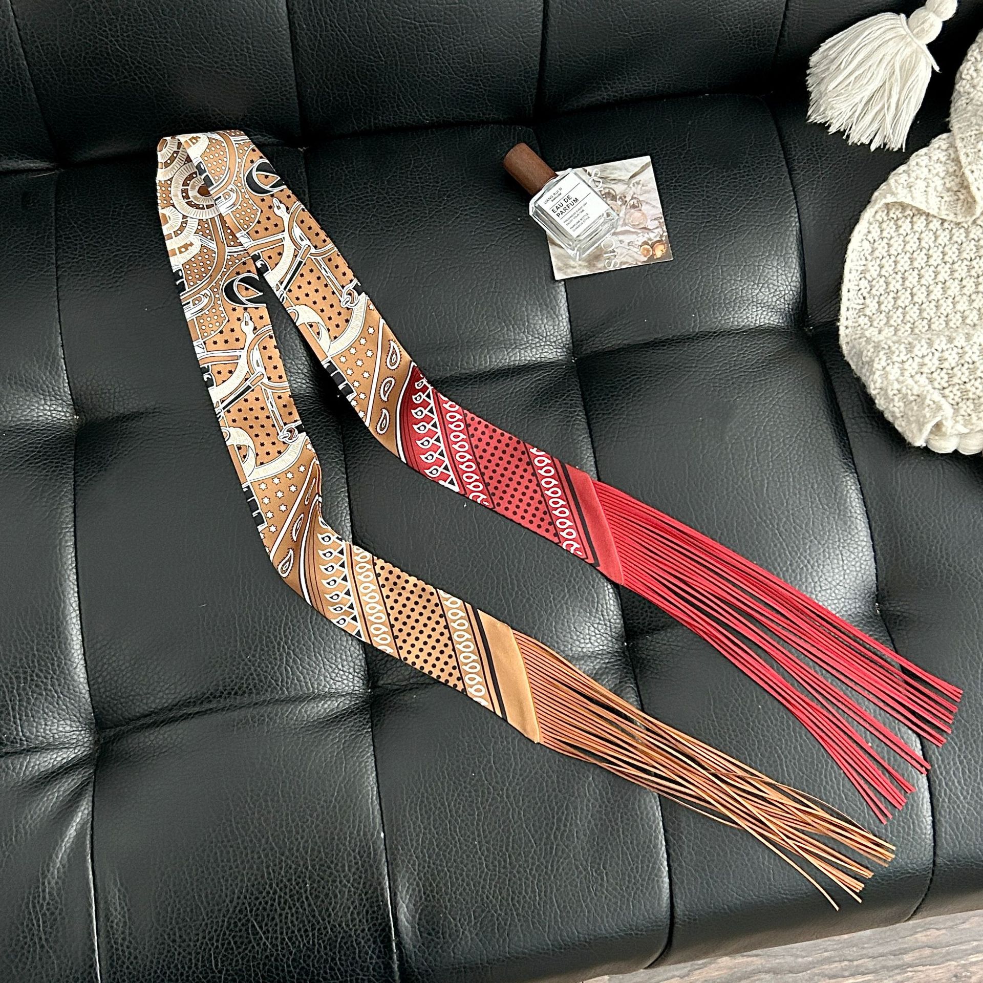 Luxury Tassel Skinny Scarf for - Face Scarf Mask บทวิจารณ์และราคา
