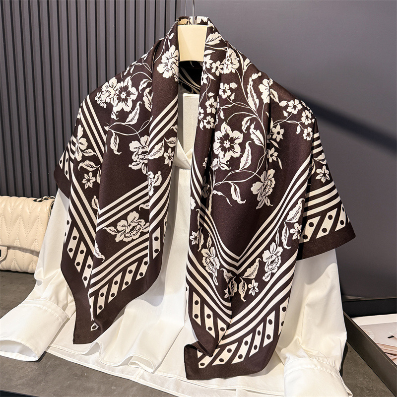 1pcs 90*90cm Floral Printed La - Bandana Cotton บทวิจารณ์และราคา