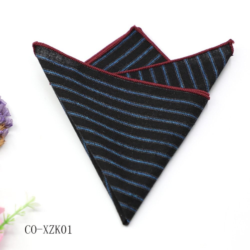 Solid Striped Brown Pocket Squ - Handkerchief Cotton Men บทวิจารณ์และราคา