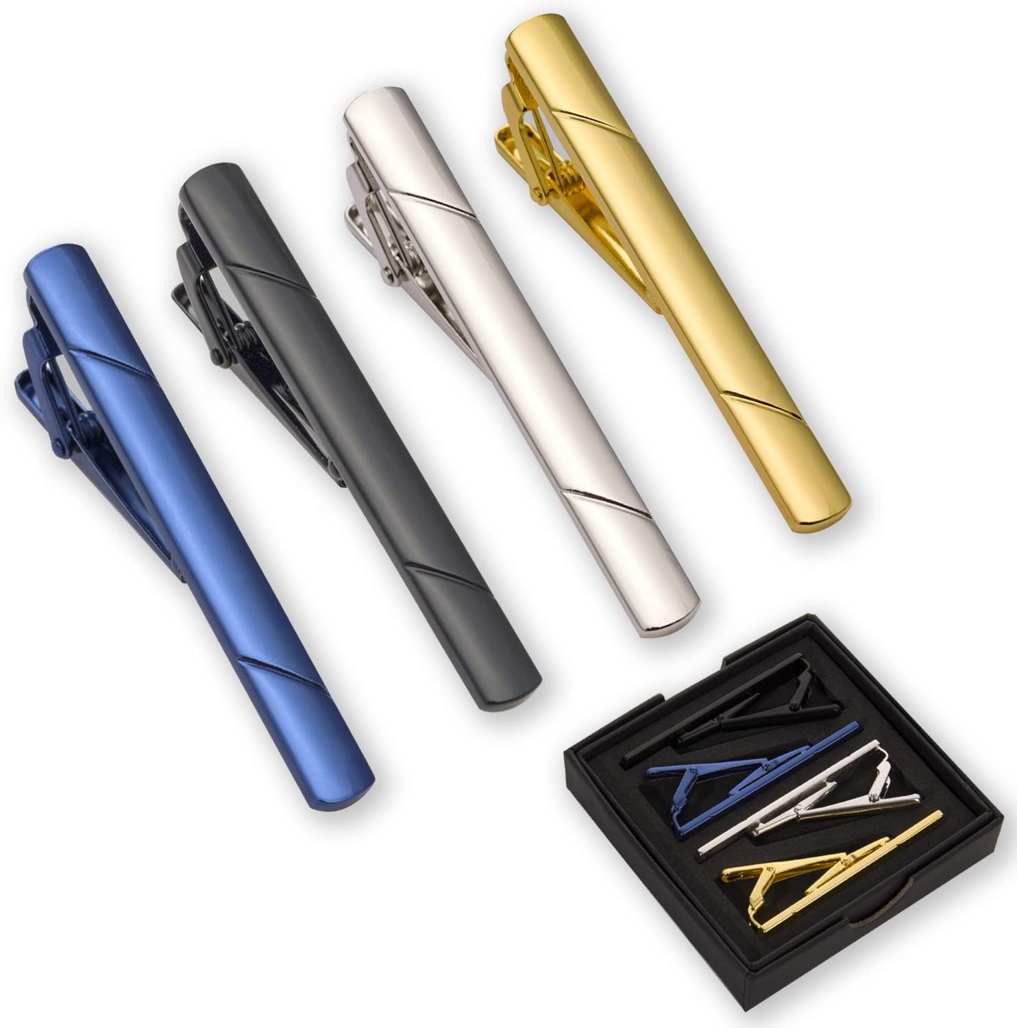 4Pcs Tie Clips for Men with Gi - Tie Clip Silver บทวิจารณ์และราคา