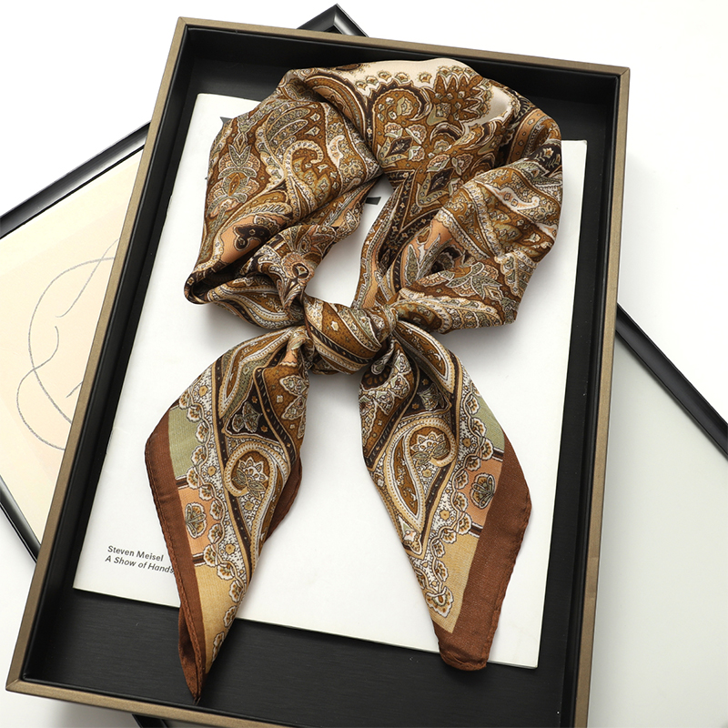 Bohemian Style Print Luxury Br - Scarf Silk Square บทวิจารณ์และราคา