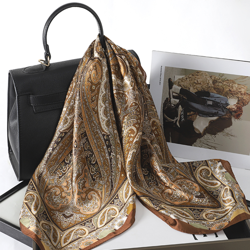 Bohemian Style Print Luxury Br - Scarf Silk Square บทวิจารณ์และราคา