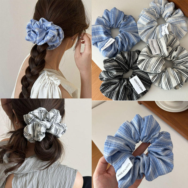 2024 Korea Fashion Stripe Hair - Silk Tie Striped บทวิจารณ์และราคา