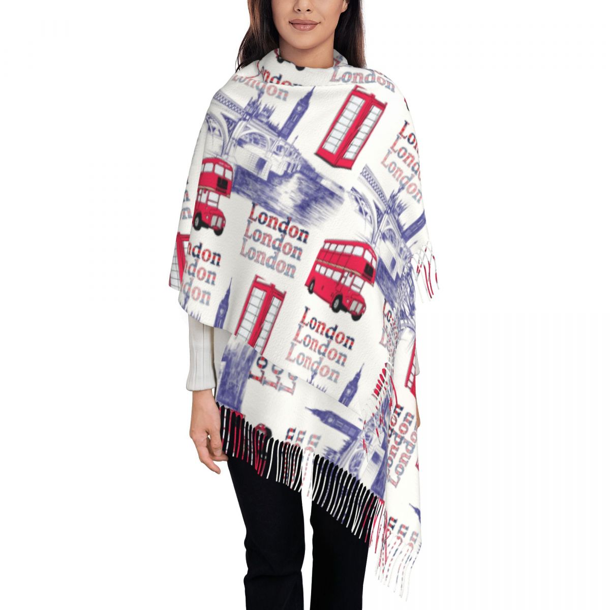 London England Scenes Shawls W - Pashmina Wrap Large บทวิจารณ์และราคา