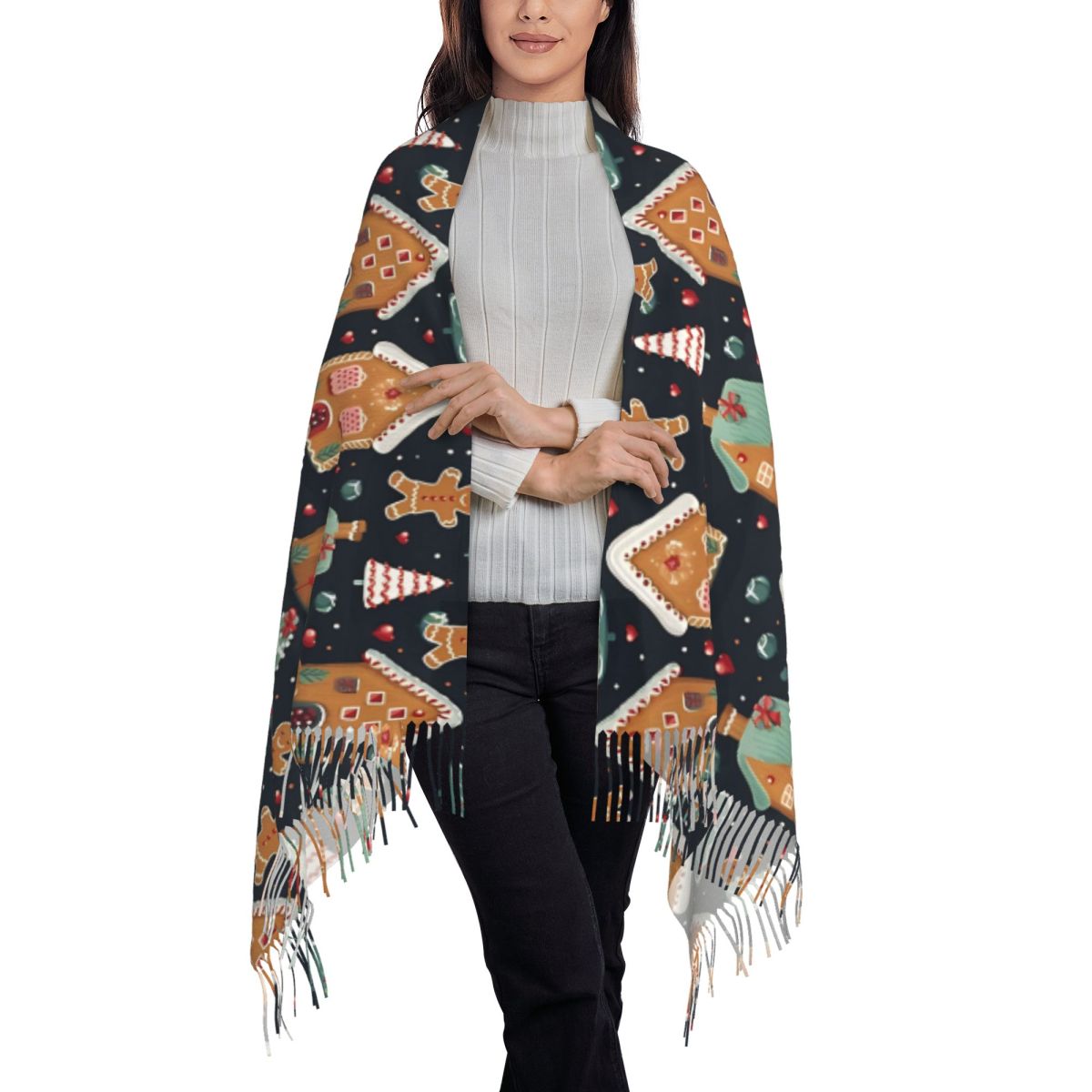 Christmas Delight- Whimsical G - Pashmina Wrap Large บทวิจารณ์และราคา