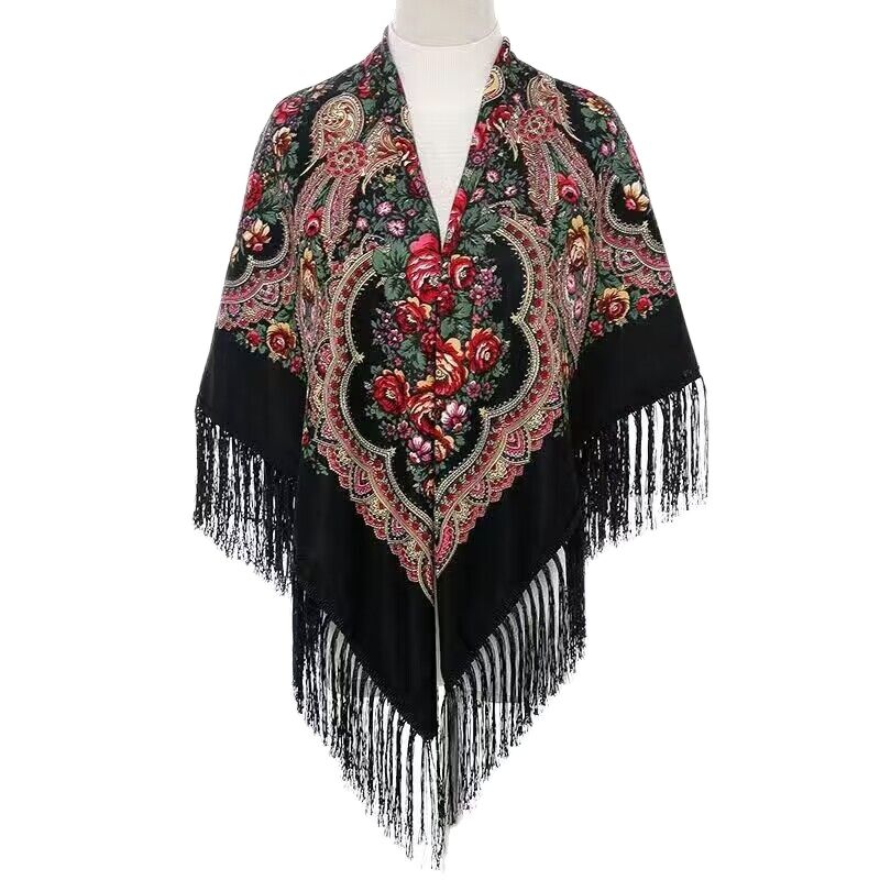 130*130cm Ethnic Printed Squar - Woven Scarf Blanket บทวิจารณ์และราคา
