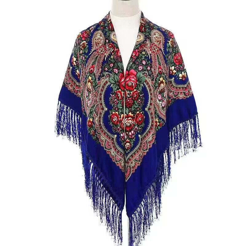 130*130cm Ethnic Printed Squar - Woven Scarf Blanket บทวิจารณ์และราคา