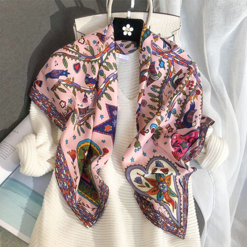 2024 90*90cm Square Scarf Twil - Bandana Cotton บทวิจารณ์และราคา
