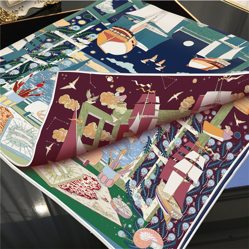 90CM Brand Silk Scarves Wraps  - Scarf Silk Square บทวิจารณ์และราคา
