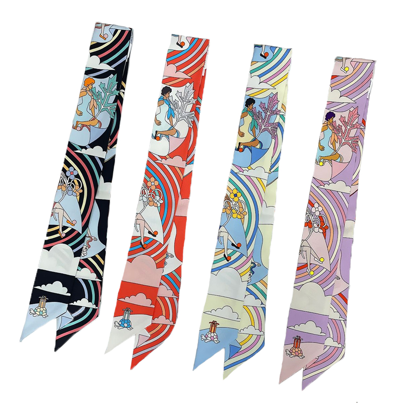 Women 100% Mulberry Silk Scarf - Ascot Neck Scarf บทวิจารณ์และราคา