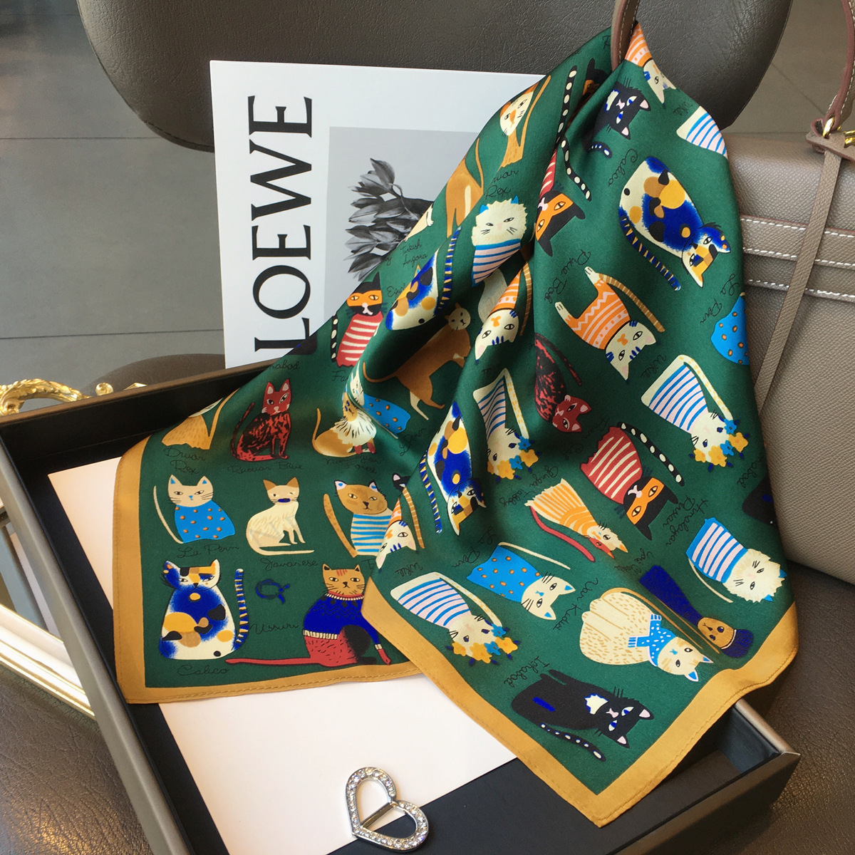 Luxury Brand 2023 Silk Square  - Silk Tie Striped บทวิจารณ์และราคา