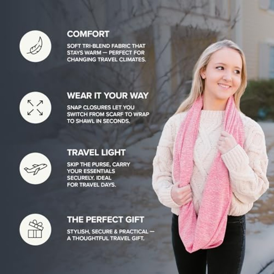 Infinity Travel Scarf Loop wit - Infinity Scarf Knit บทวิจารณ์และราคา
