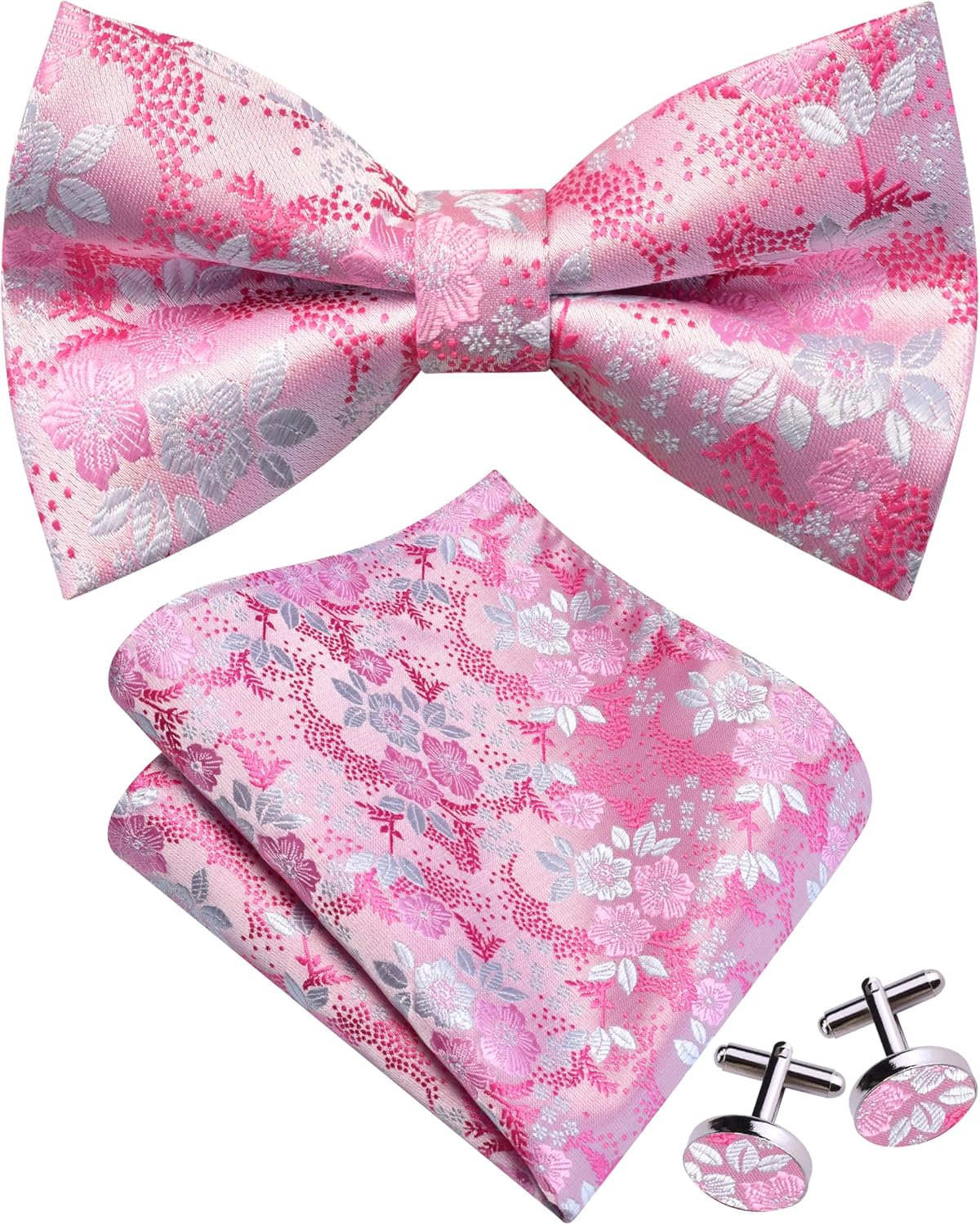 Floral Bow Tie & Handkerchief  - Pocket Square Set บทวิจารณ์และราคา