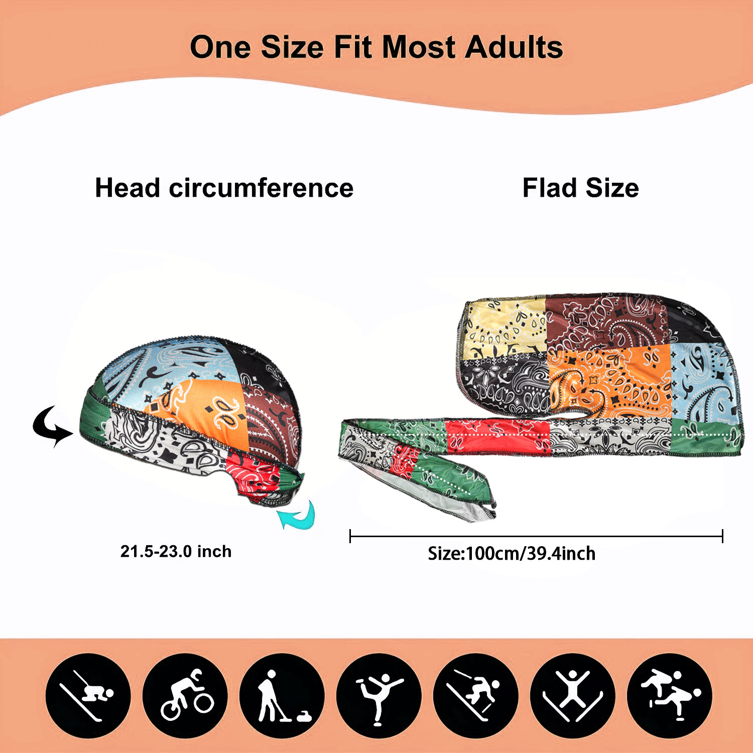 Paisley Printing Silky Durags  - Bandana Doo Rag บทวิจารณ์และราคา