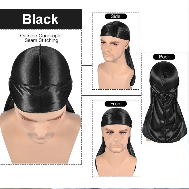 New silk Durag Bandana Turban  - Bandana Doo Rag บทวิจารณ์และราคา