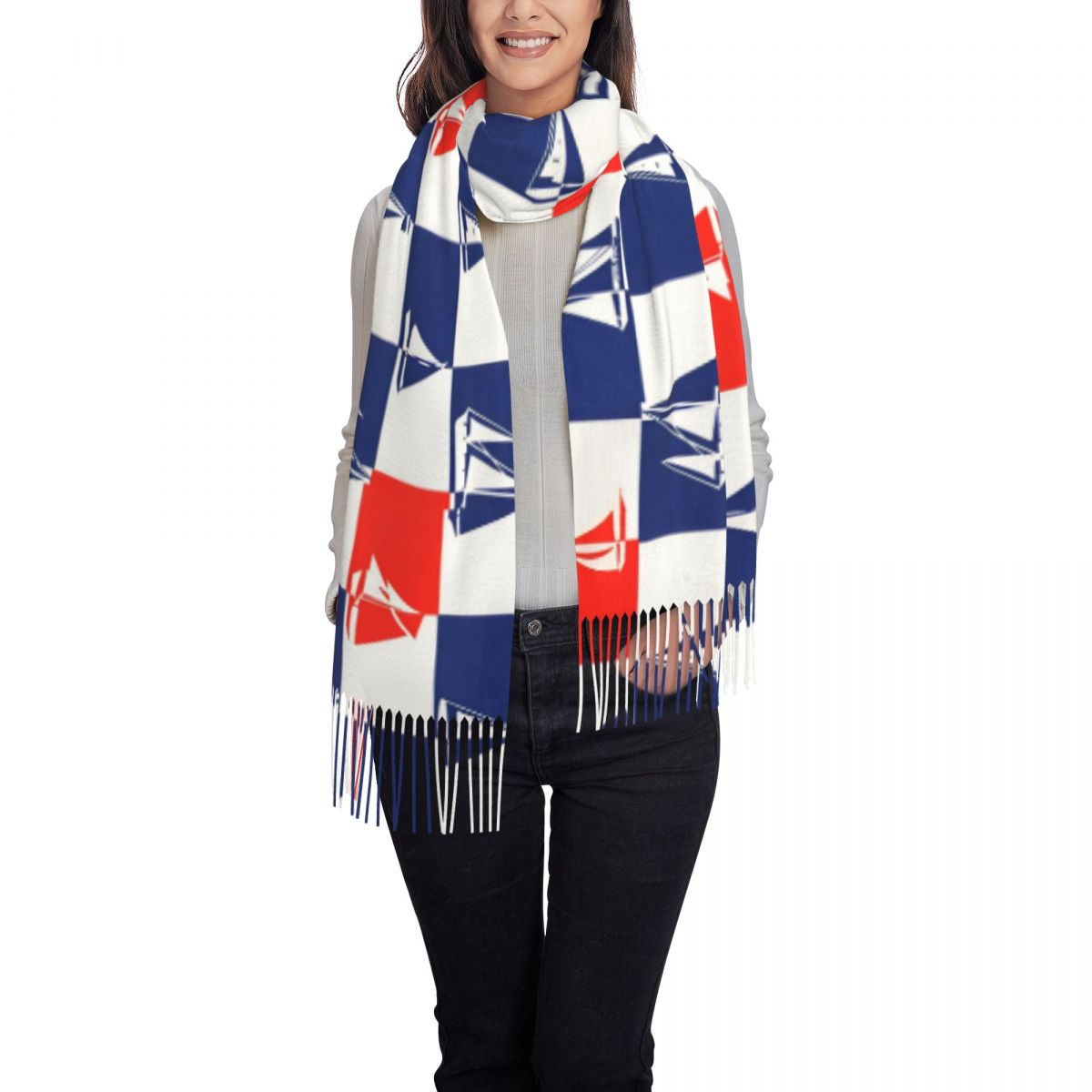 Sailing Ship Ocean Scarf Fall  - Pashmina Wrap Large บทวิจารณ์และราคา