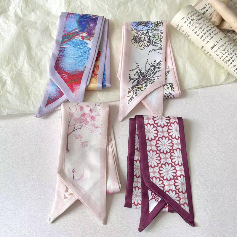 Fashion Women Silk Satin Skinn - Ascot Neck Scarf บทวิจารณ์และราคา