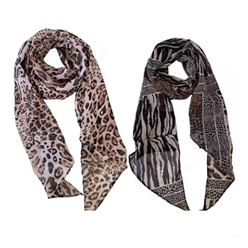 Leopard Small Long Silk Scarf  - Silk Tie Striped บทวิจารณ์และราคา