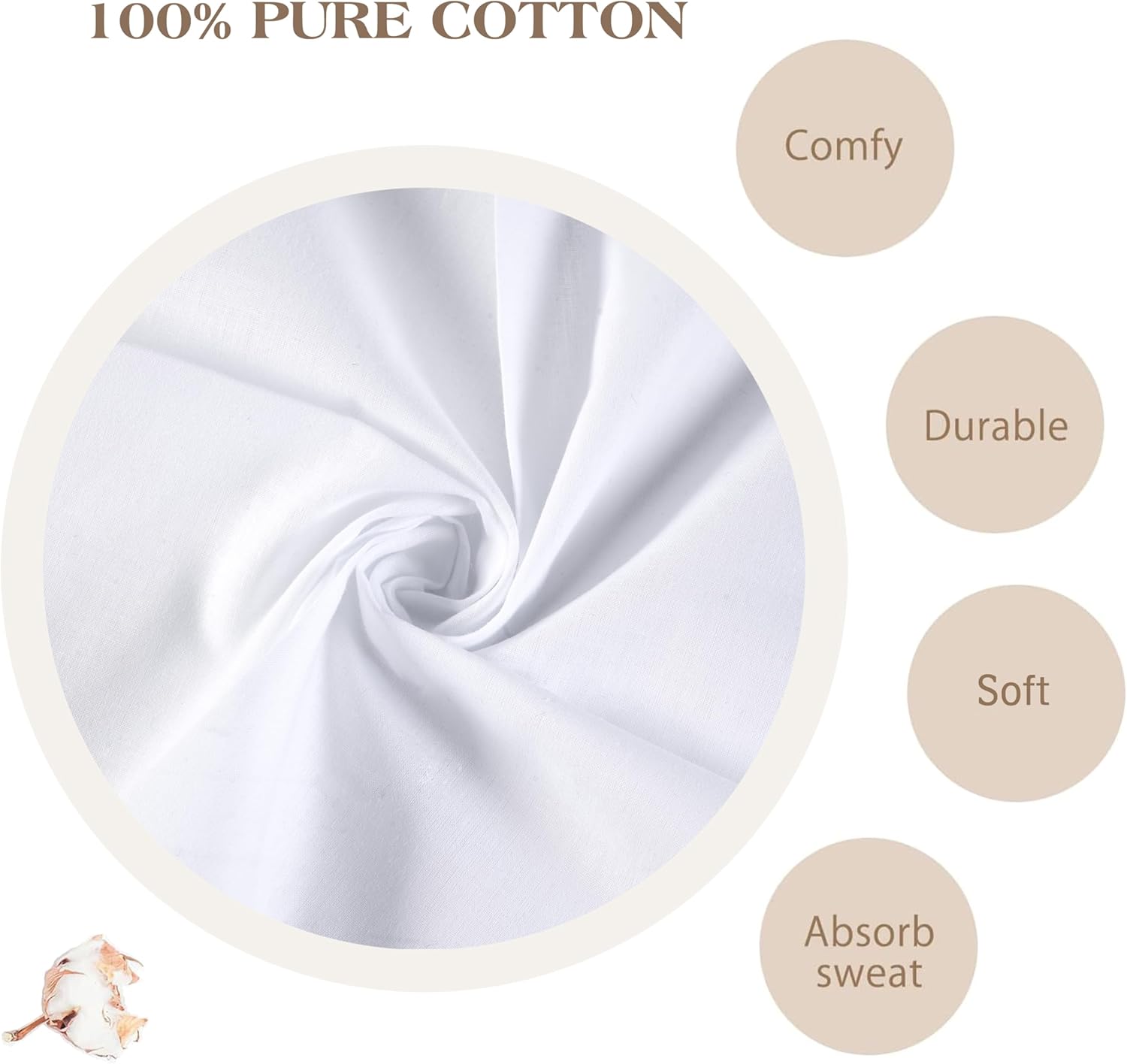 Men's Pure White 100% Cotton H - Handkerchief Cotton Men บทวิจารณ์และราคา