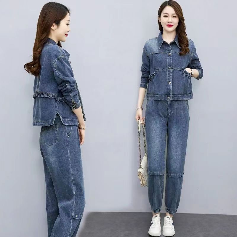 Women Denim Suits 2024 New Spr - Pocket Square Set บทวิจารณ์และราคา