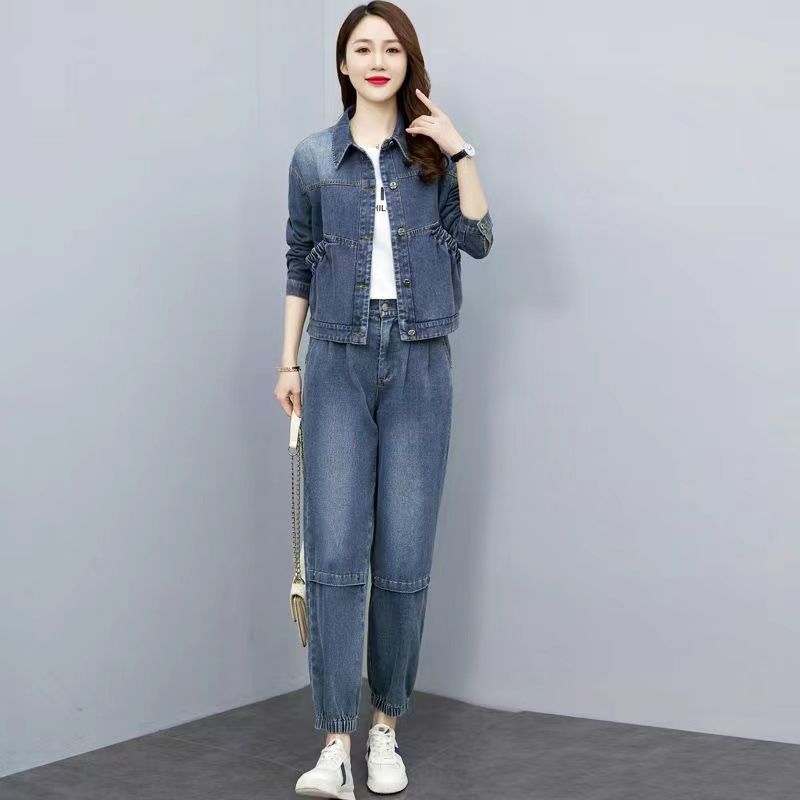 Women Denim Suits 2024 New Spr - Pocket Square Set บทวิจารณ์และราคา