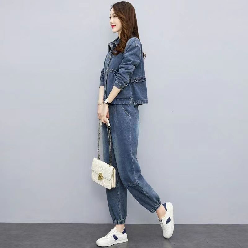 Women Denim Suits 2024 New Spr - Pocket Square Set บทวิจารณ์และราคา