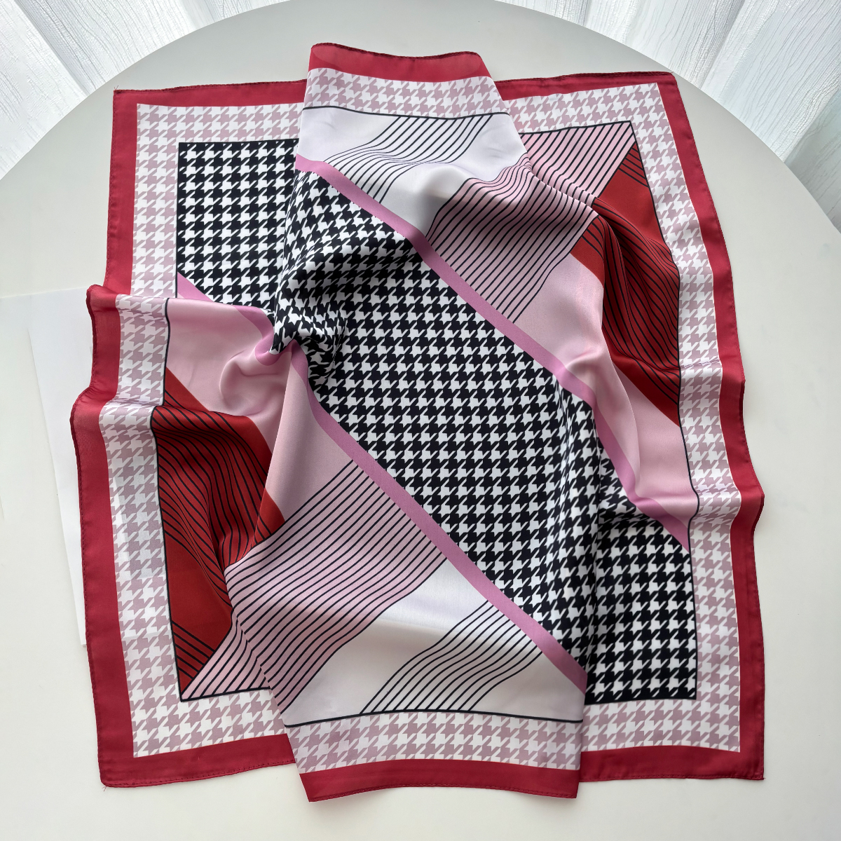 New Printed Square Scarf For W - Scarf Silk Square บทวิจารณ์และราคา