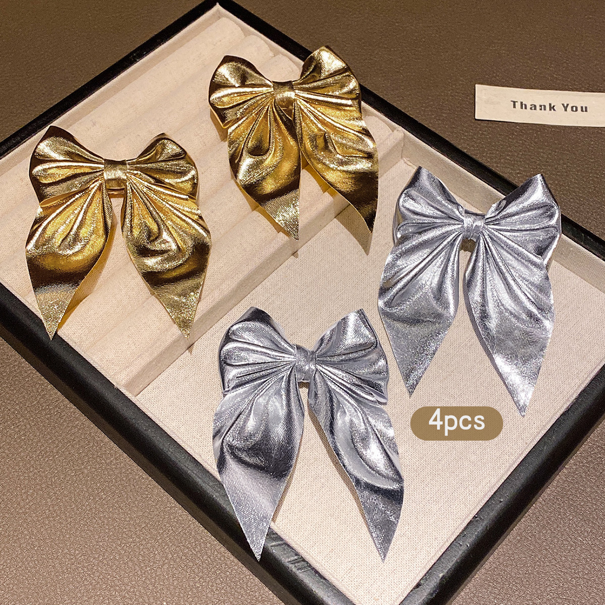 4 fashionable bow hair clips i - Tie Clip Silver บทวิจารณ์และราคา