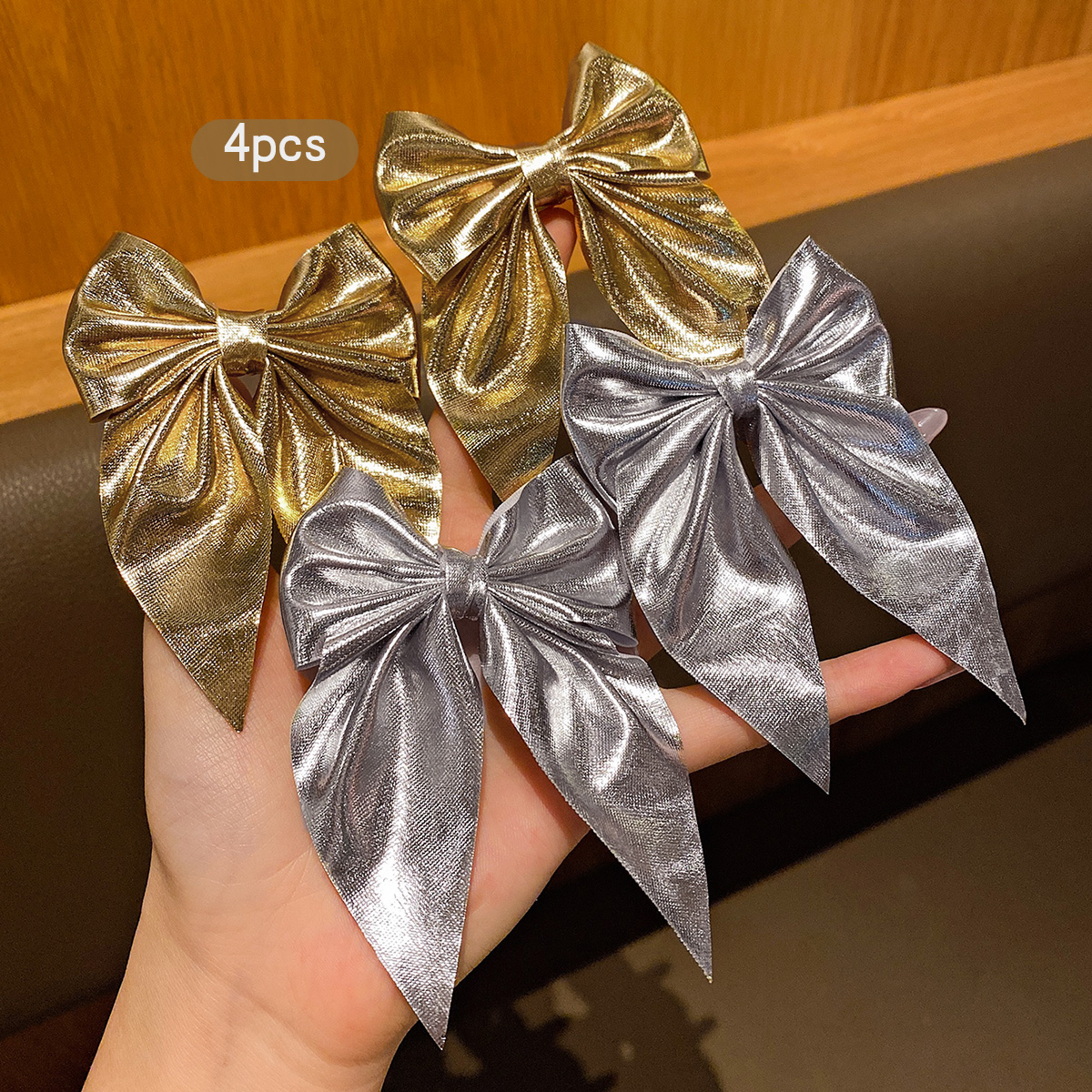 4 fashionable bow hair clips i - Tie Clip Silver บทวิจารณ์และราคา