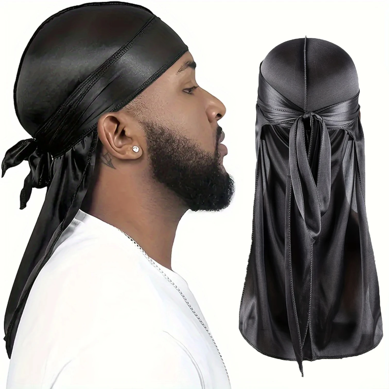 Men's Silk Durag Bonnet Bandan - Bandana Doo Rag บทวิจารณ์และราคา