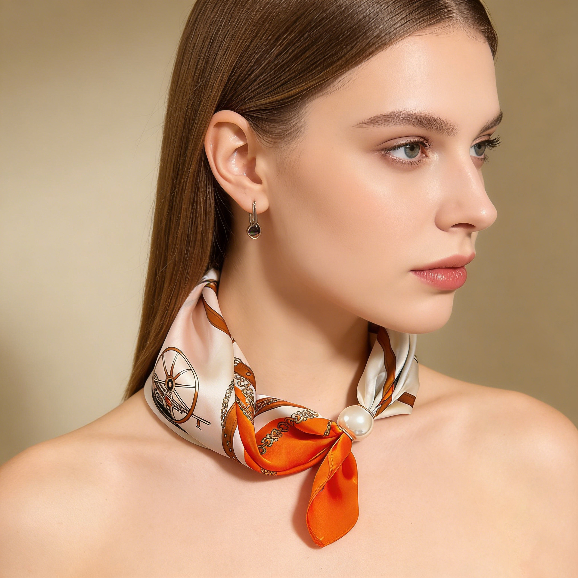Scarf Chain Silk Lazy Magnetic - Face Scarf Mask บทวิจารณ์และราคา