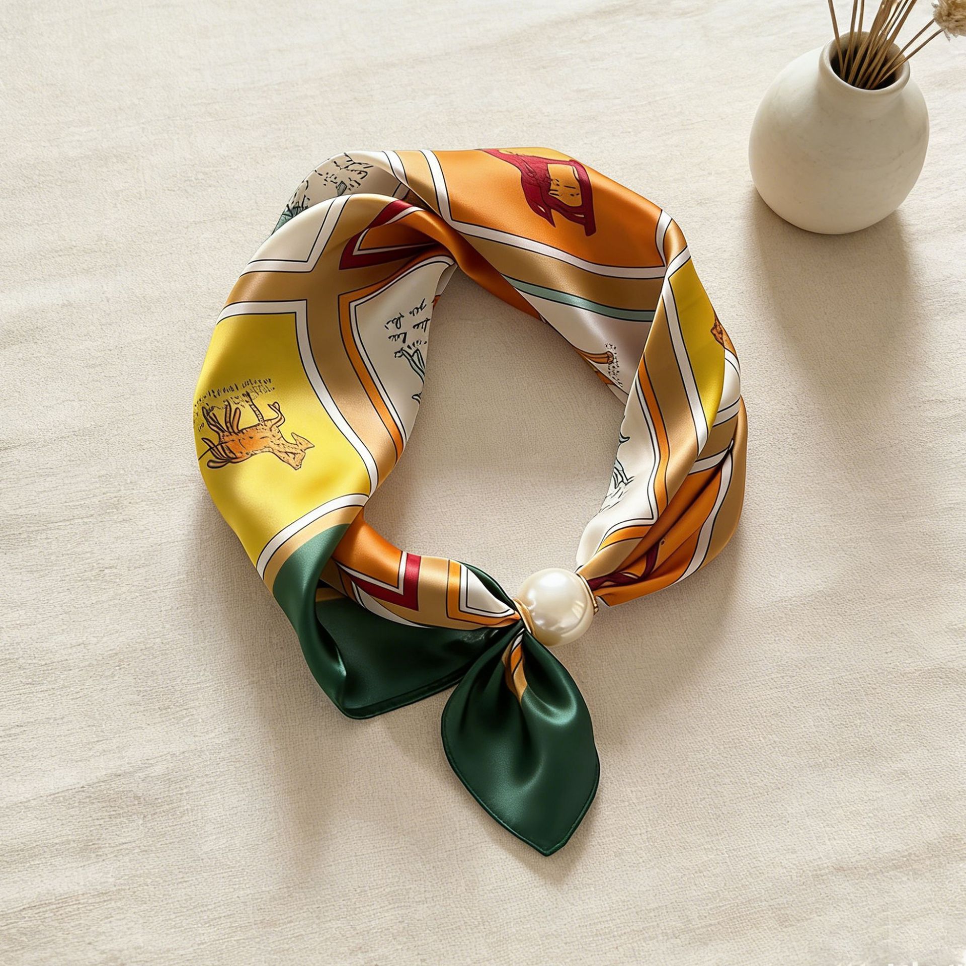 Scarf Chain Silk Lazy Magnetic - Face Scarf Mask บทวิจารณ์และราคา