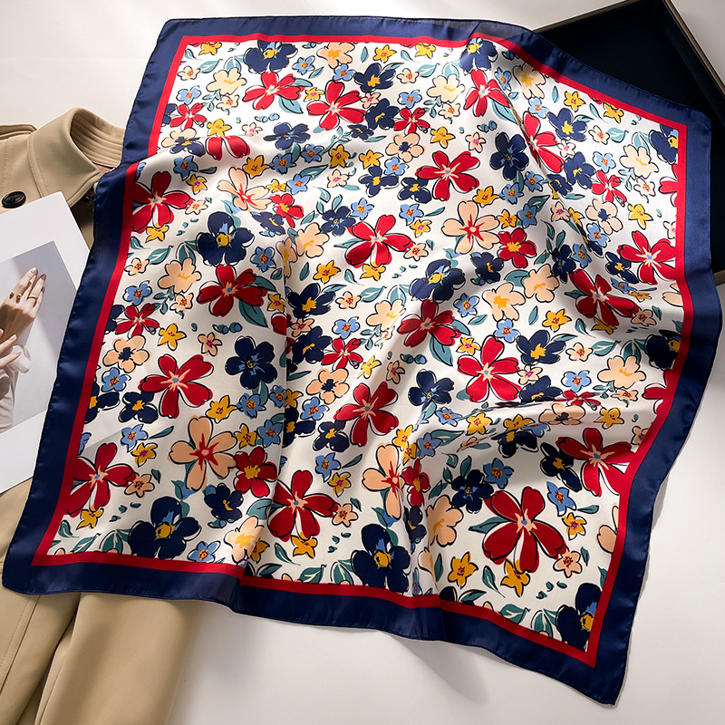 Luxury Square Scarf For Women  - Scarf Silk Square บทวิจารณ์และราคา