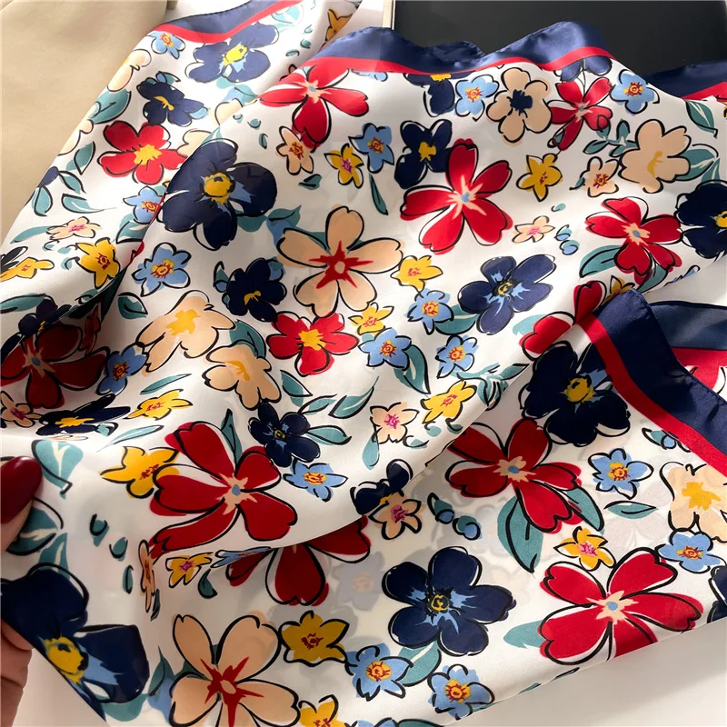 Luxury Square Scarf For Women  - Scarf Silk Square บทวิจารณ์และราคา