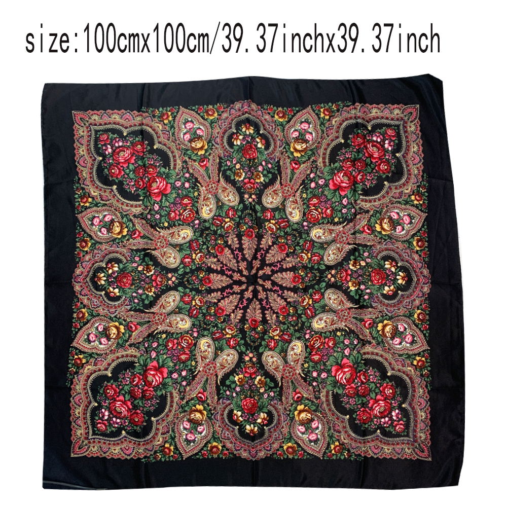 100*100cm Russian Square Scarf - Bandana Cotton บทวิจารณ์และราคา