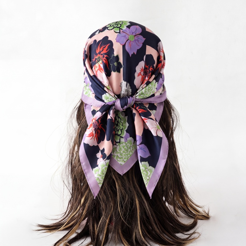 Print Silk Scarf Fashion Turba - Scarf Silk Square บทวิจารณ์และราคา
