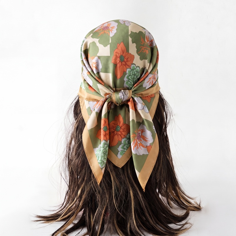 Print Silk Scarf Fashion Turba - Scarf Silk Square บทวิจารณ์และราคา
