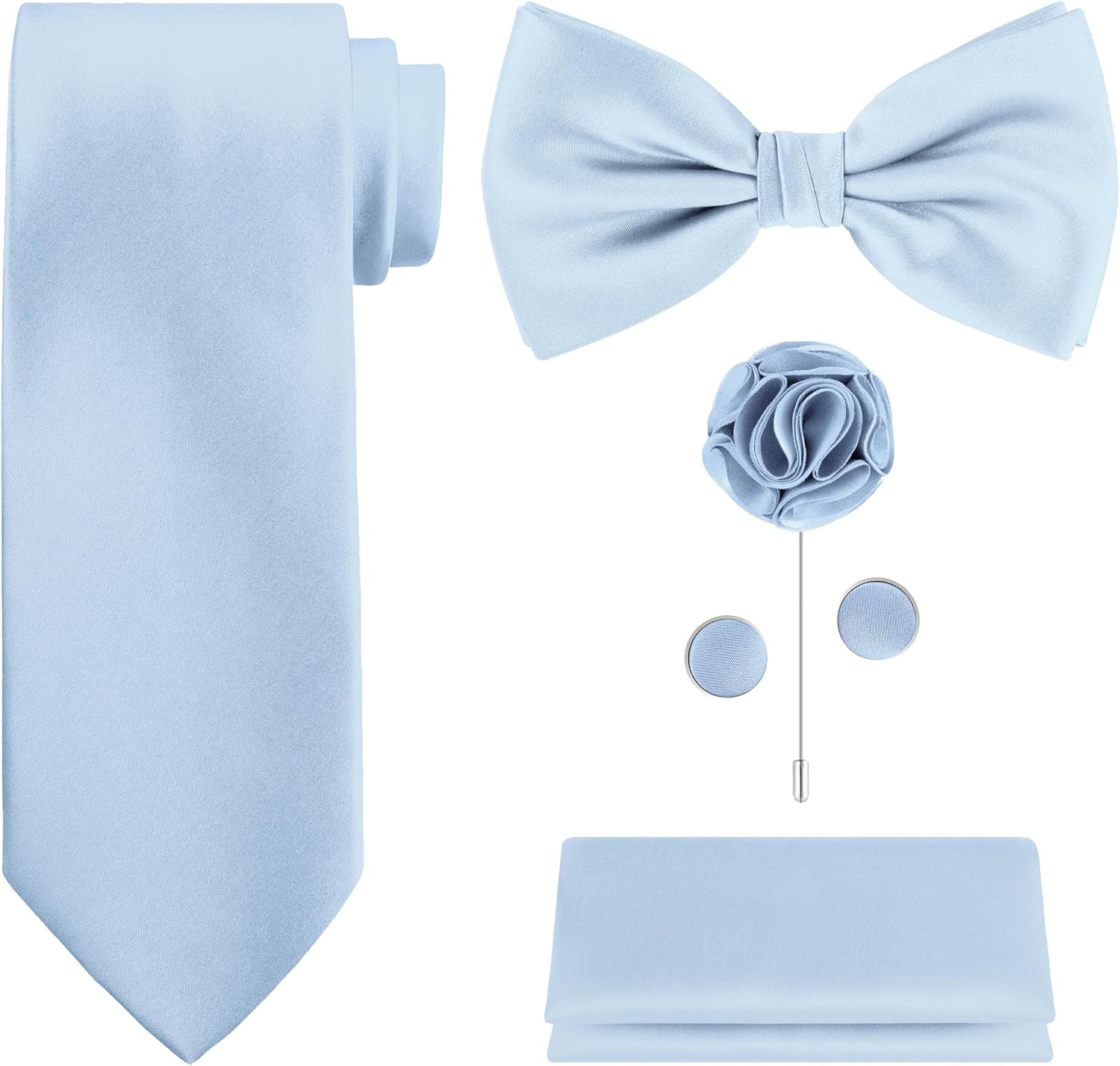 5-Piece Tie Set in White or Bl - Pocket Square Set บทวิจารณ์และราคา