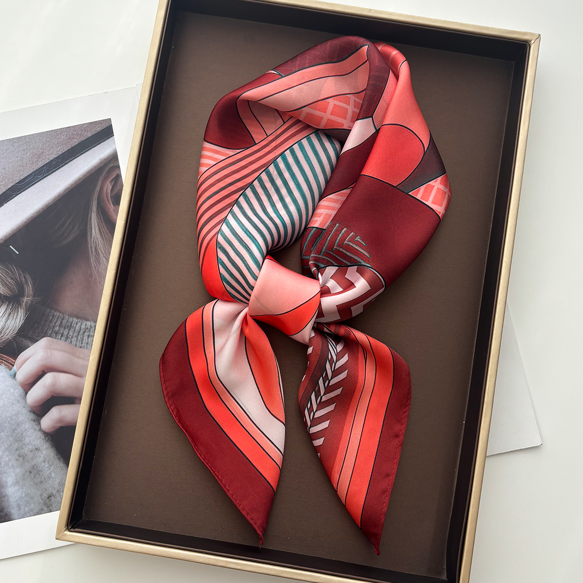 Luxury Square Scarf For Women  - Scarf Silk Square บทวิจารณ์และราคา