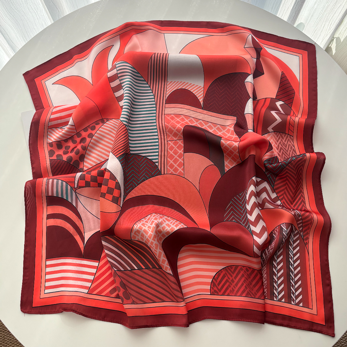 Luxury Square Scarf For Women  - Scarf Silk Square บทวิจารณ์และราคา