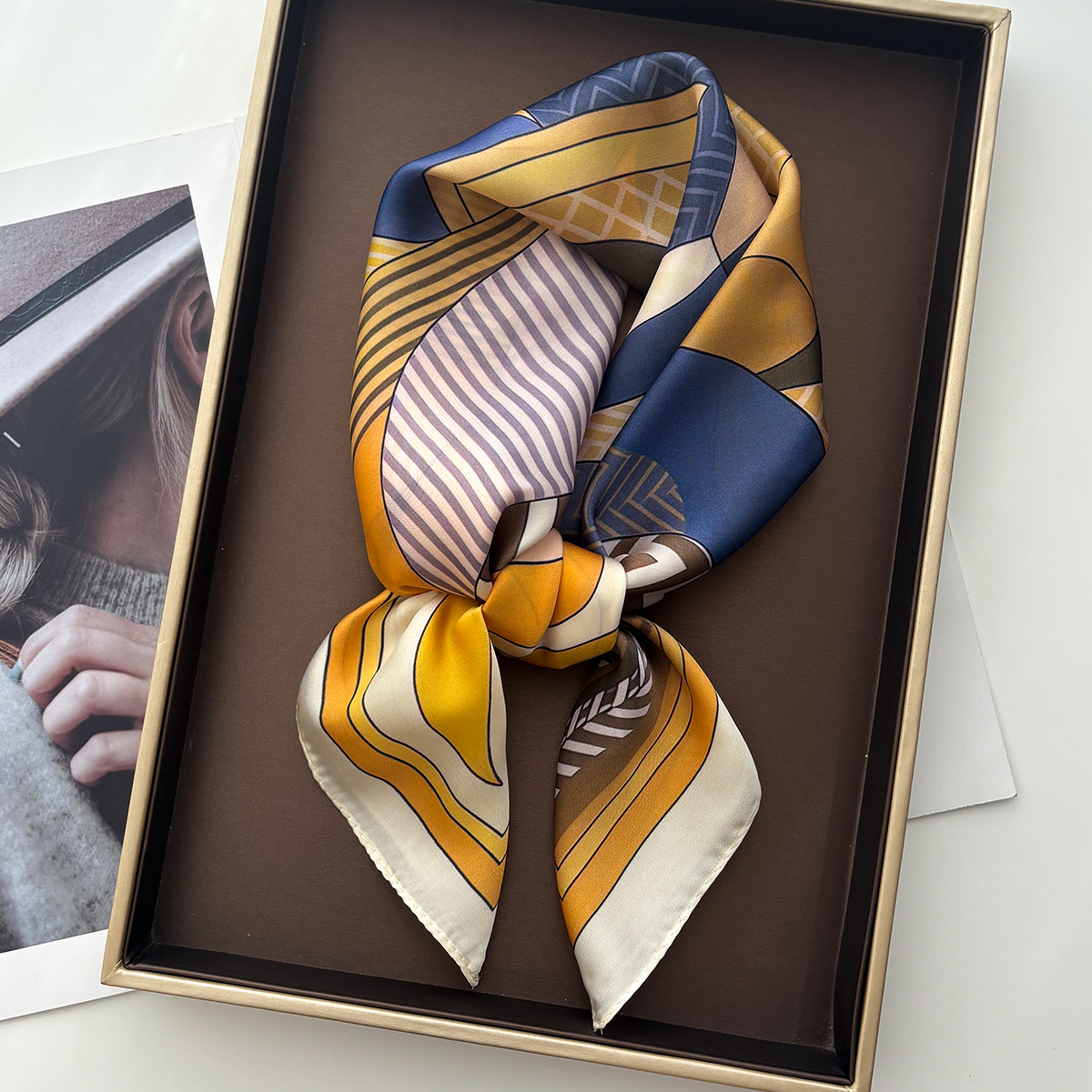 Luxury Square Scarf For Women  - Scarf Silk Square บทวิจารณ์และราคา