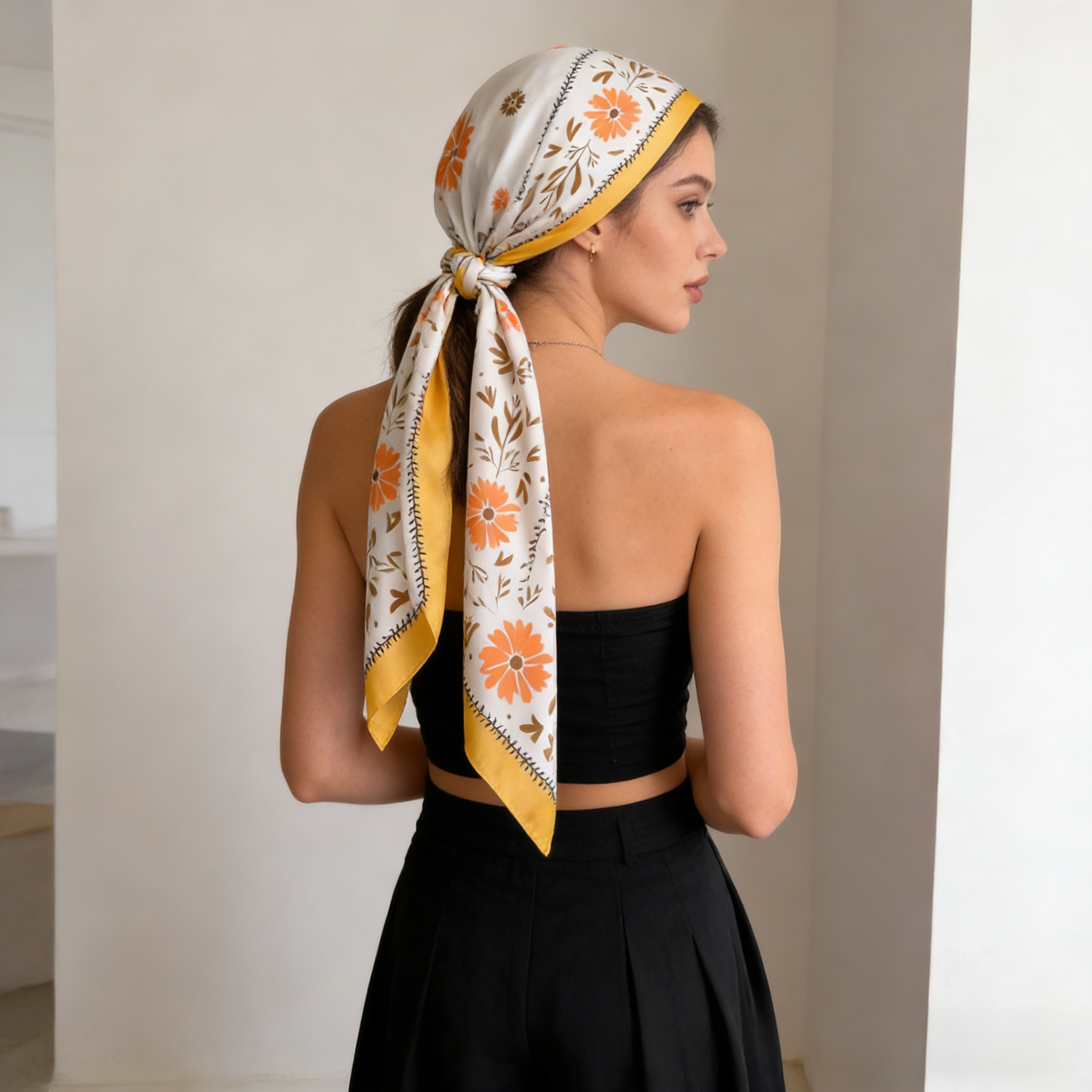 1Pc new printed fashion silk s - Scarf Silk Square บทวิจารณ์และราคา