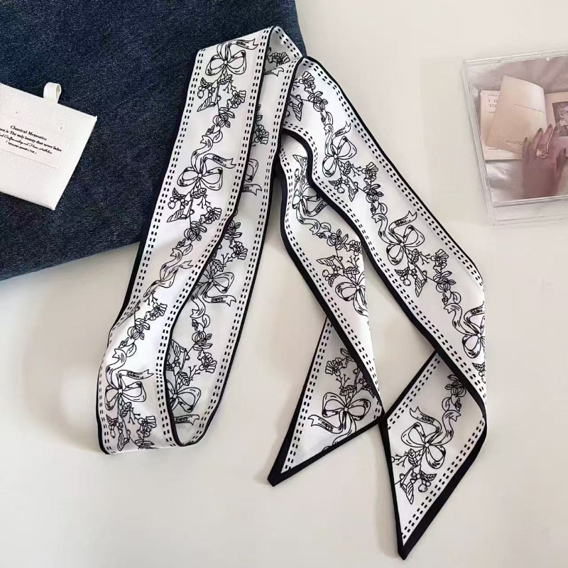 Black White Double Sided Paisl - Ascot Neck Scarf บทวิจารณ์และราคา