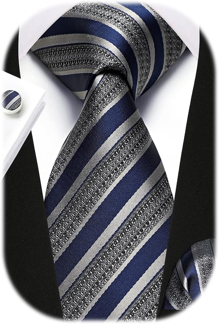 Men's Stripe Tie & Pocket Squa - Pocket Square Set บทวิจารณ์และราคา