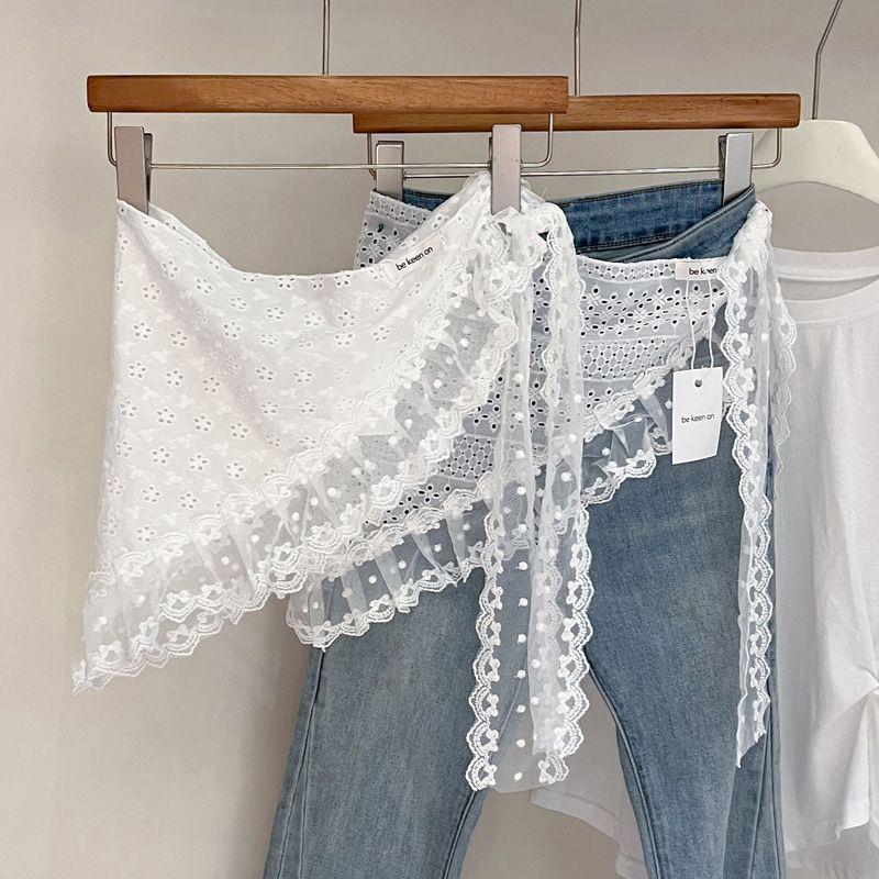 Retro  Lace Triangle Headscarf - Bandana Cotton บทวิจารณ์และราคา