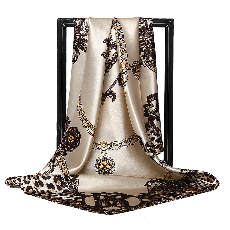 90*90cm Ladies Silk Scarf Band - Scarf Silk Square บทวิจารณ์และราคา