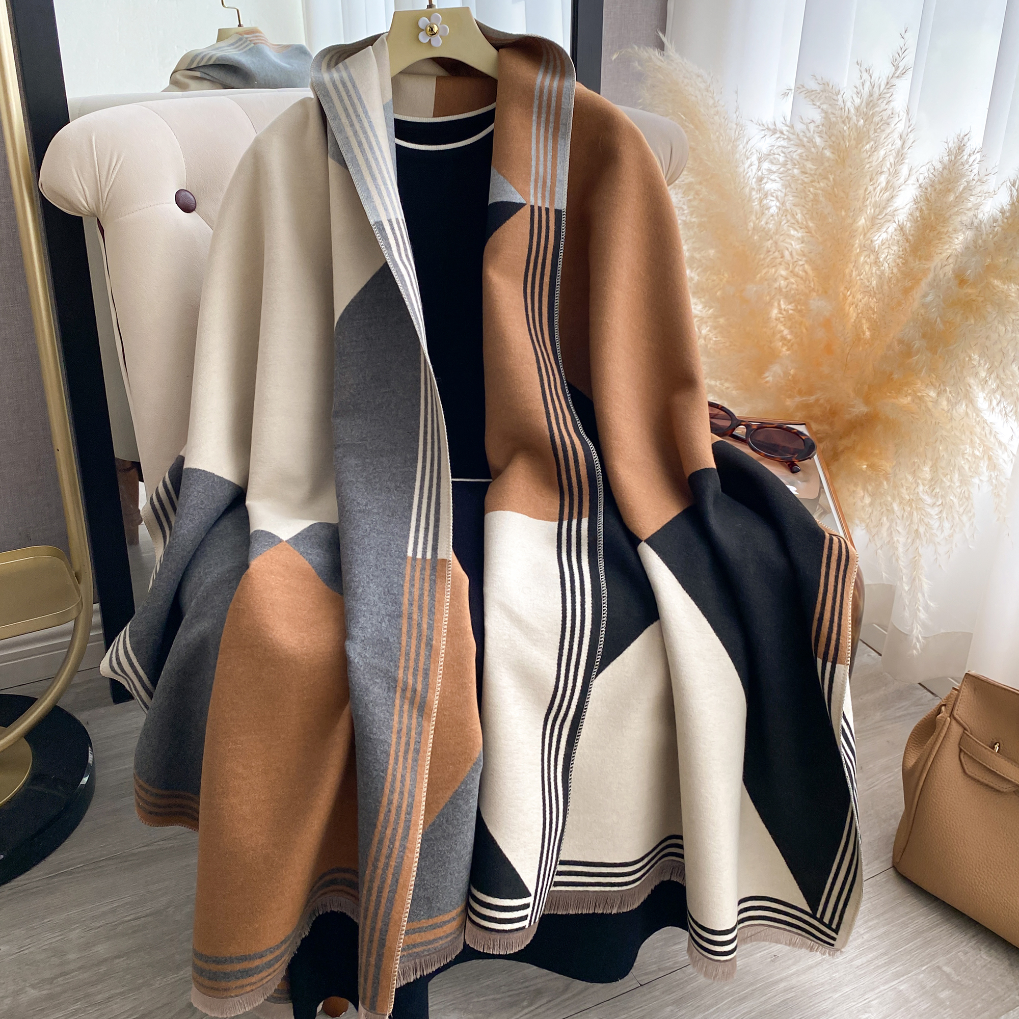 2025 Luxury Winter Cashmere Sc - Woven Scarf Blanket บทวิจารณ์และราคา