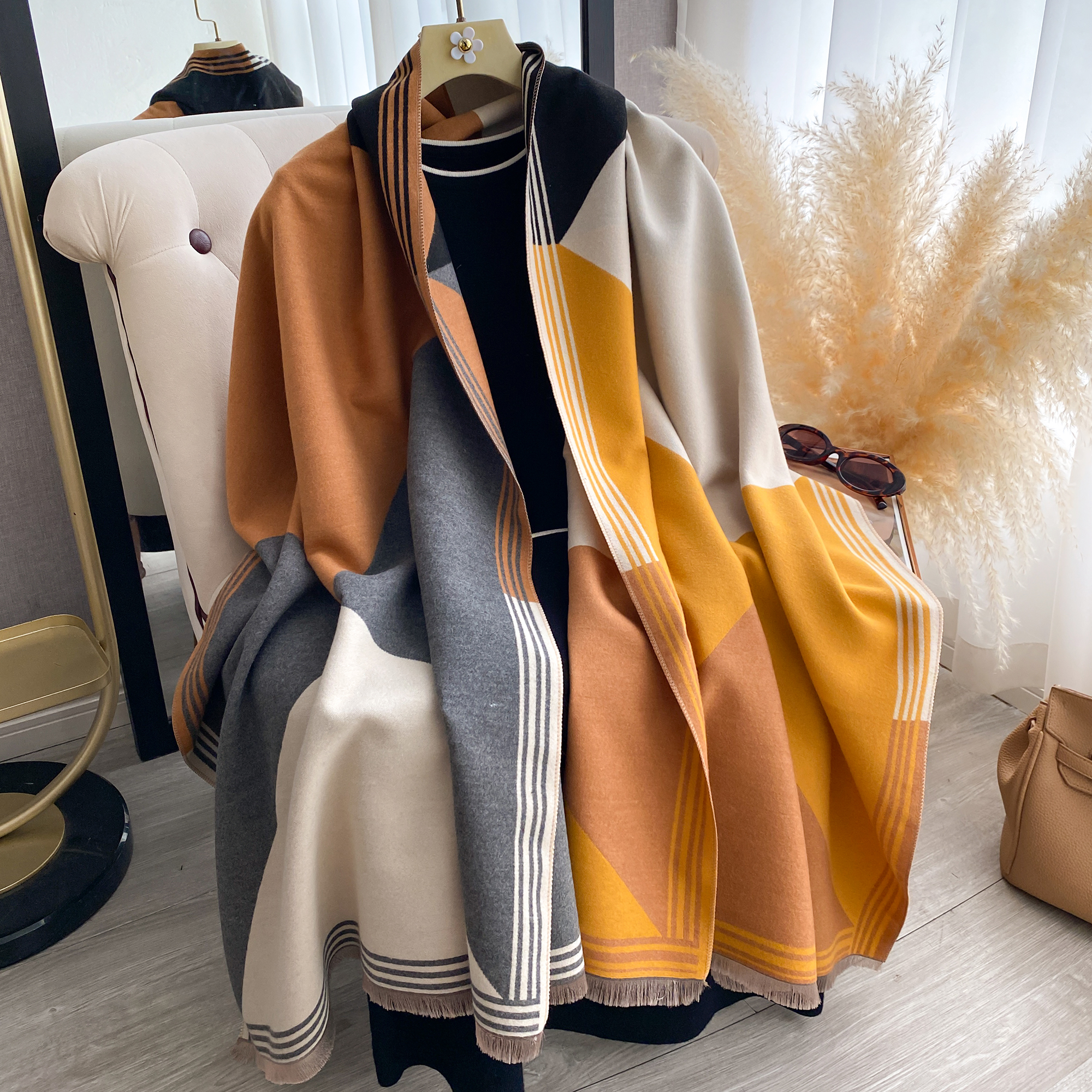 2025 Luxury Winter Cashmere Sc - Woven Scarf Blanket บทวิจารณ์และราคา